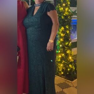 Elegant Teal Lace Dress